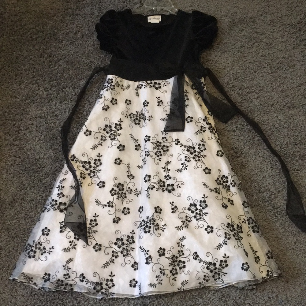 Rare Editions Velvet Flowered Dress